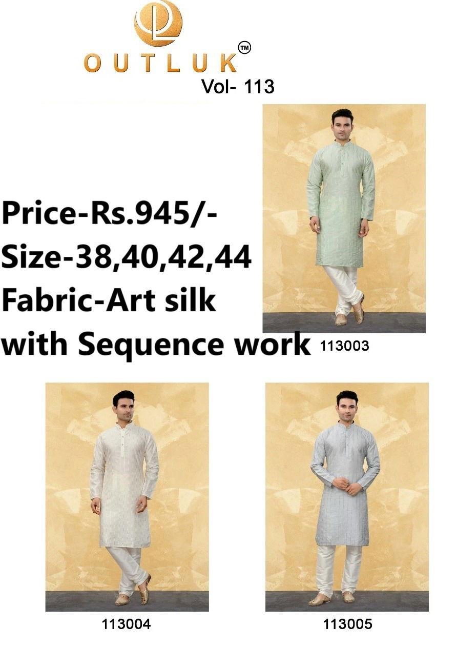 Outluk Vol 113 Function Wear Mens Kurta Pajama Catalog